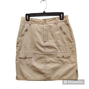 Columbia rip stop size 8 zip pockets skirt tan beige Khaki log hiking walking